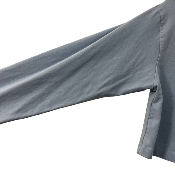 Alphalete Womens Blue Logo Front Cropped Long Sleeve Top Lifestyle Fit Size S - Picture 4 of 4